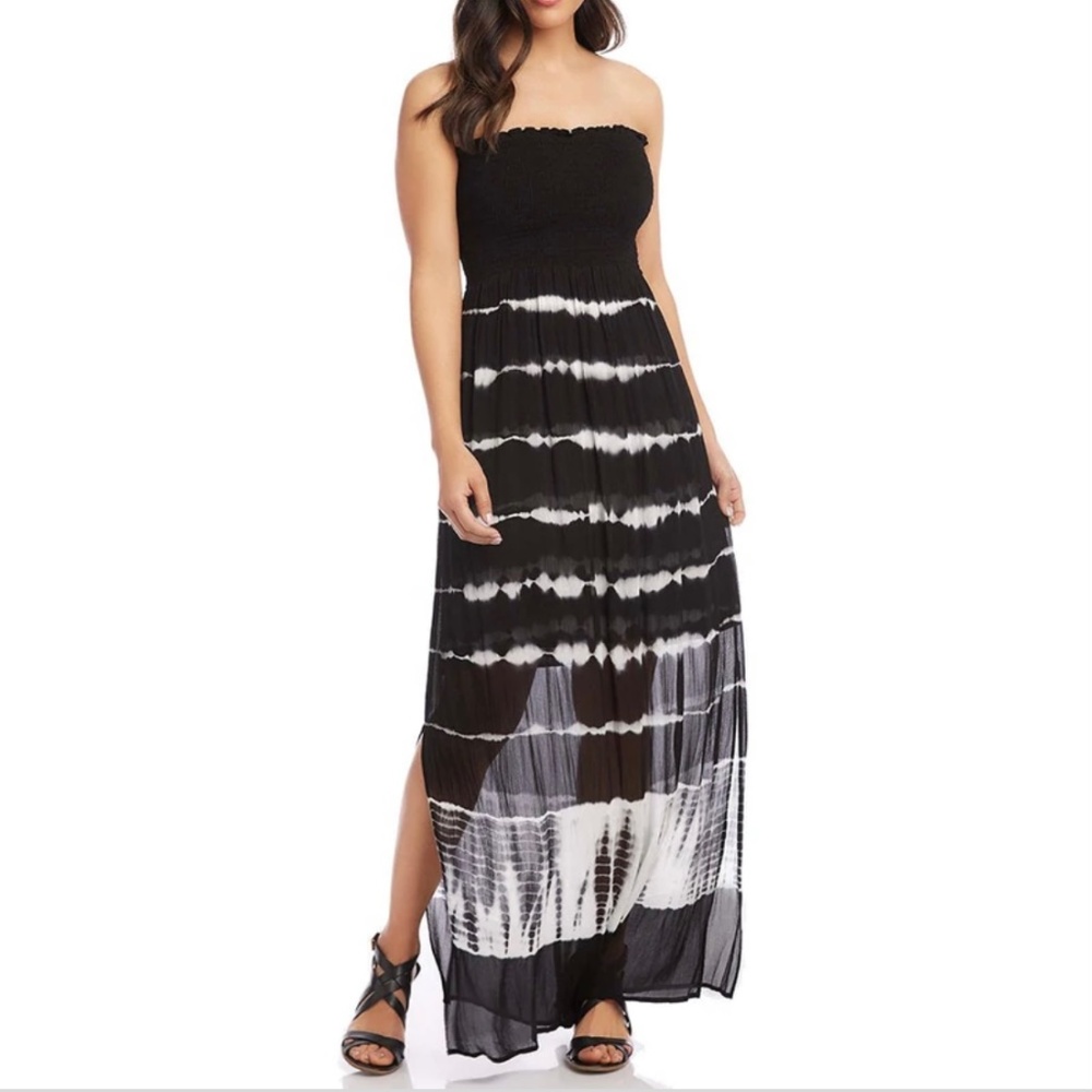 Karen Kane smocked strapless tie dye maxi dress